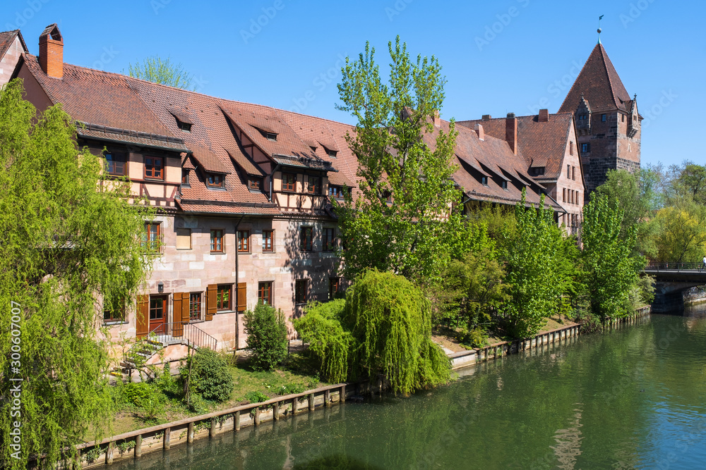Histroische Häuserzeile an der Pegnitz in Nürnberg/Deutschland Histroische Häuserzeile an der Pegnitz in Nürnberg/Deutschland