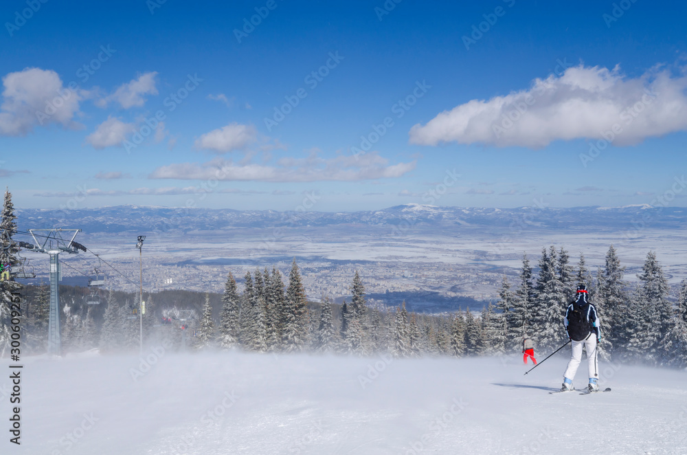 Vitoshko Lale ski run at the Aleko ski center on Vitosha mountain in Bulgaria