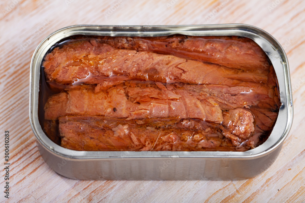 Preserved natural fillet of frigate tuna Stock Photo Adobe Stock