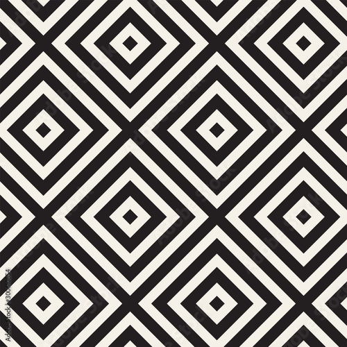 Vector seamless pattern. Geometric striped ornament. Simple linear lattice background.