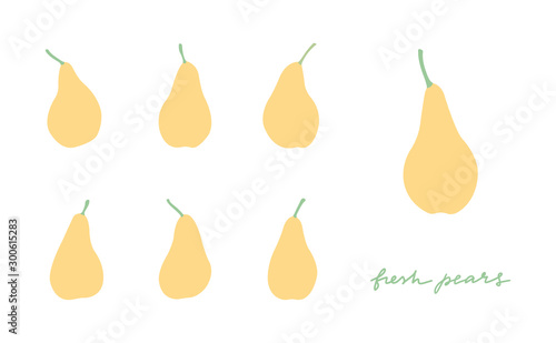 Fresh pears. Hand drawn vector collection.