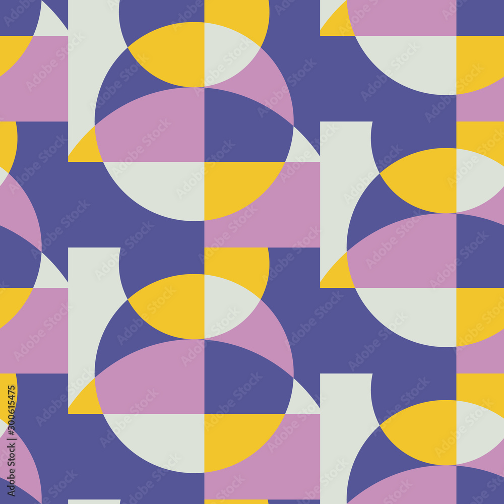 Mid century retro geometric seamless pattern