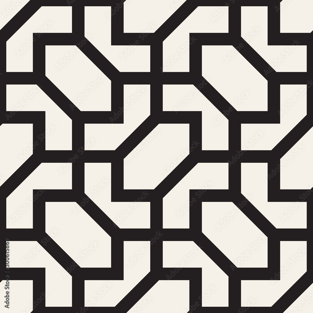Vector seamless geometric pattern. Stylish striped ornament. Simple linear lattice background design. Vector seamless geometric pattern. Stylish striped ornament. Simple linear lattice background design.