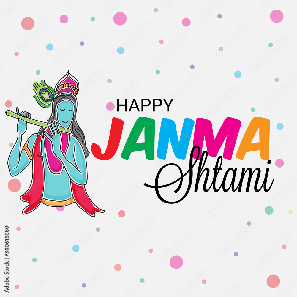 Fototapeta premium Happy Janmashtami