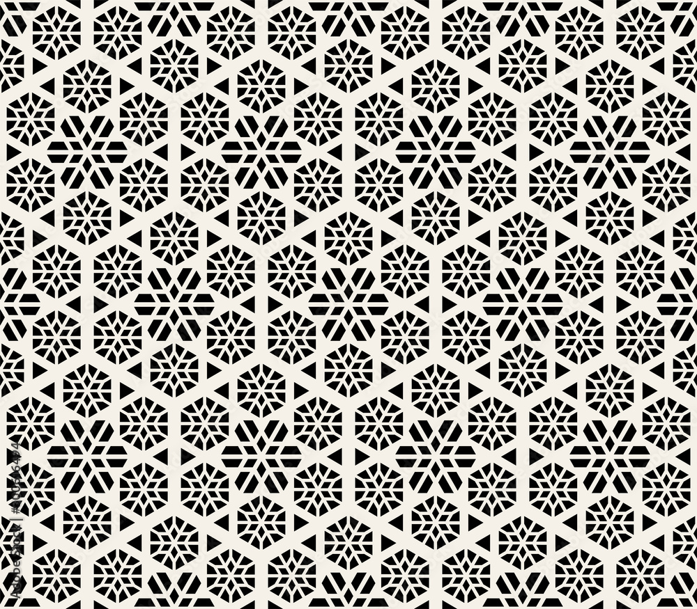 Vector seamless pattern. Modern stylish abstract texture. Repeating geometric circle and star tiles from striped decorative elements. Vector seamless pattern. Modern stylish abstract texture. Repeating geometric circle and star tiles from striped decorative elements.