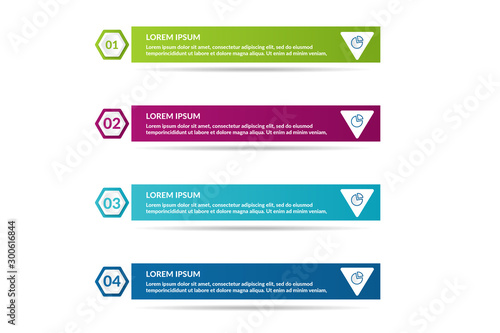step or process infographic template design for presentation with four section