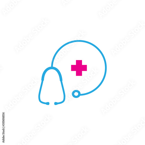 Healthcare Icon with Stethoscope for Logo or Any Design Templates