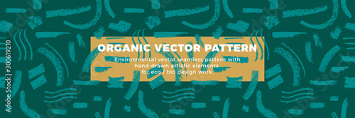 Organic seamless pattern with Abstract organic background for natural food label. Environment nature texture for Eco-friendly design, eco banner template, modern green thinking concept.