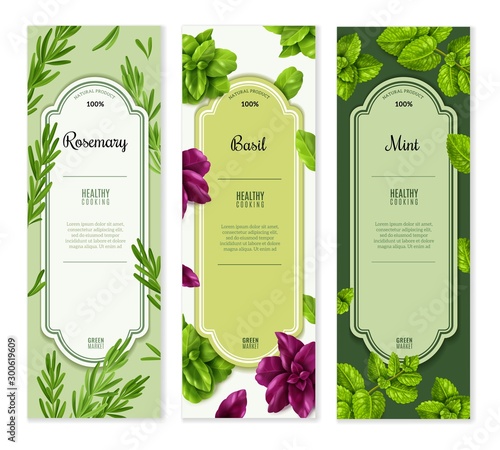 spices herbs vertical banners