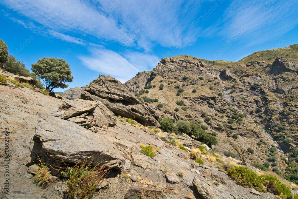 Landscape in Alpujarra in Spain.