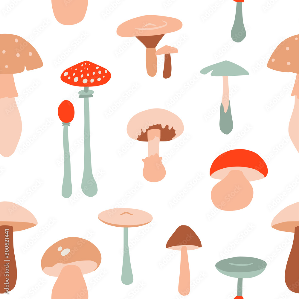 Seamless pattern with forest mushrooms Seamless pattern with forest mushrooms