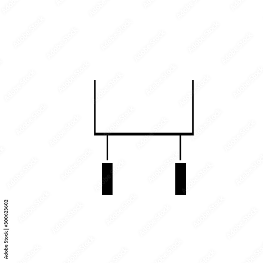 Naklejka premium vector simple icon, american football goal