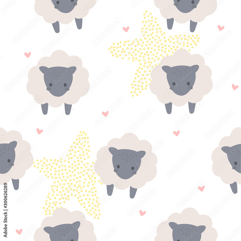 Cute sheep seamless background repeating pattern, wallpaper background, cute seamless pattern background Cute sheep seamless background repeating pattern, wallpaper background, cute seamless pattern background
