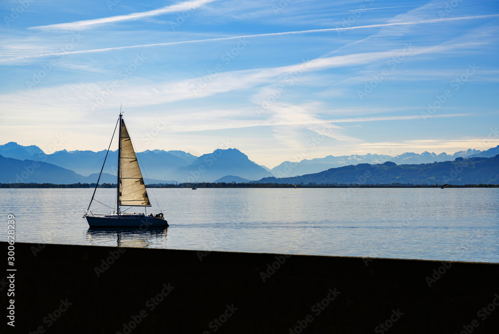Obraz premium Sailboat on lake Constance.