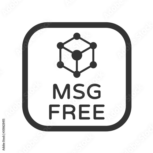 Msg free vector icon. Product free allergen ingredient symbol. No msg vector icon. Food intolerance stock vector illustration for printing on food packaging
