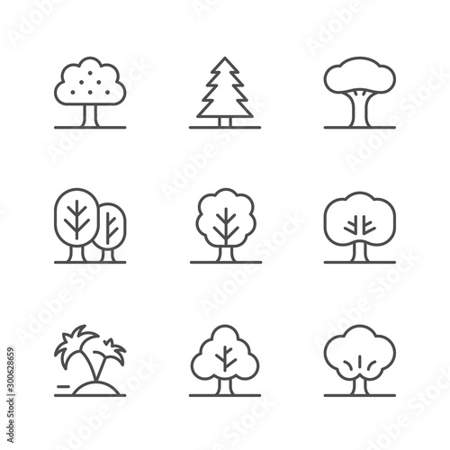 Set line icons of tree