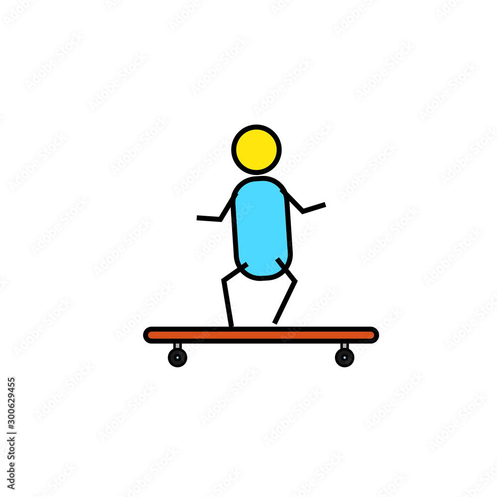vector simple icon with skateboard shape vector simple icon with skateboard shape