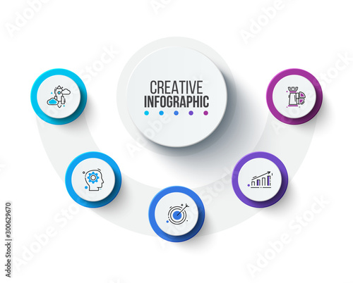 Creative concept for infographic. Business data visualization. Abstract elements diagram with 5 steps, options, parts or processes. Vector business template for presentation.
