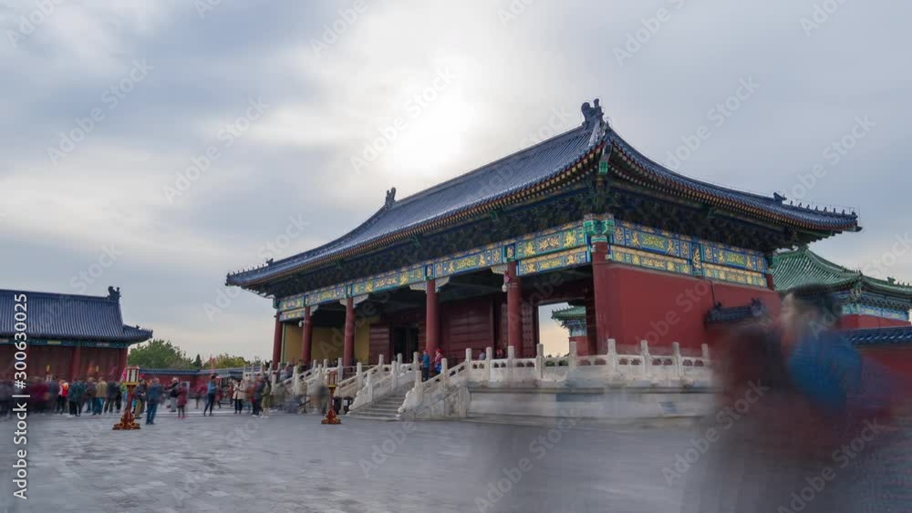 Time lapse 4k of the people wander in the Temple of Heaven at weekend, Beijing, China. Time lapse 4k of the people wander in the Temple of Heaven at weekend, Beijing, China.