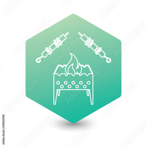 Brazier grill with kebab icon