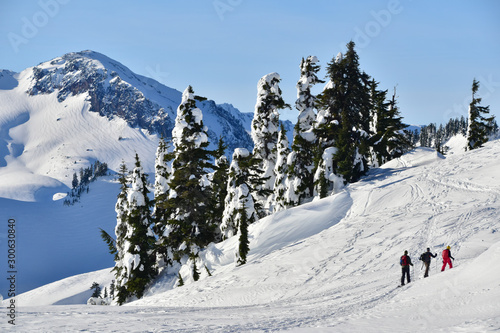 Snowshoeing in mount Baker in Washington state