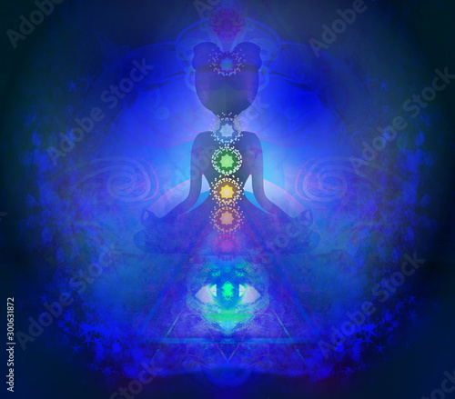 Woman with third eye, psychic supernatural senses