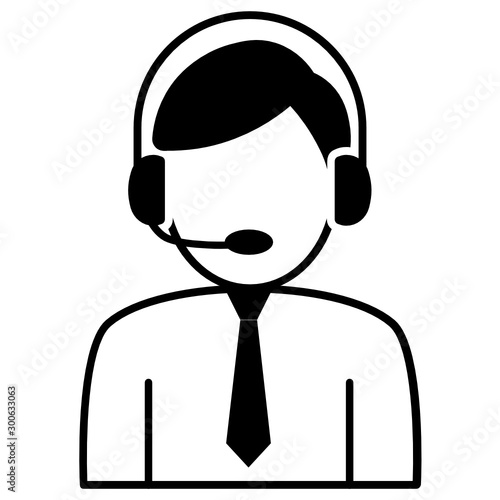 Sales Support Consultant Avatar Vector Customer Success Agent Icon Cold Calling design