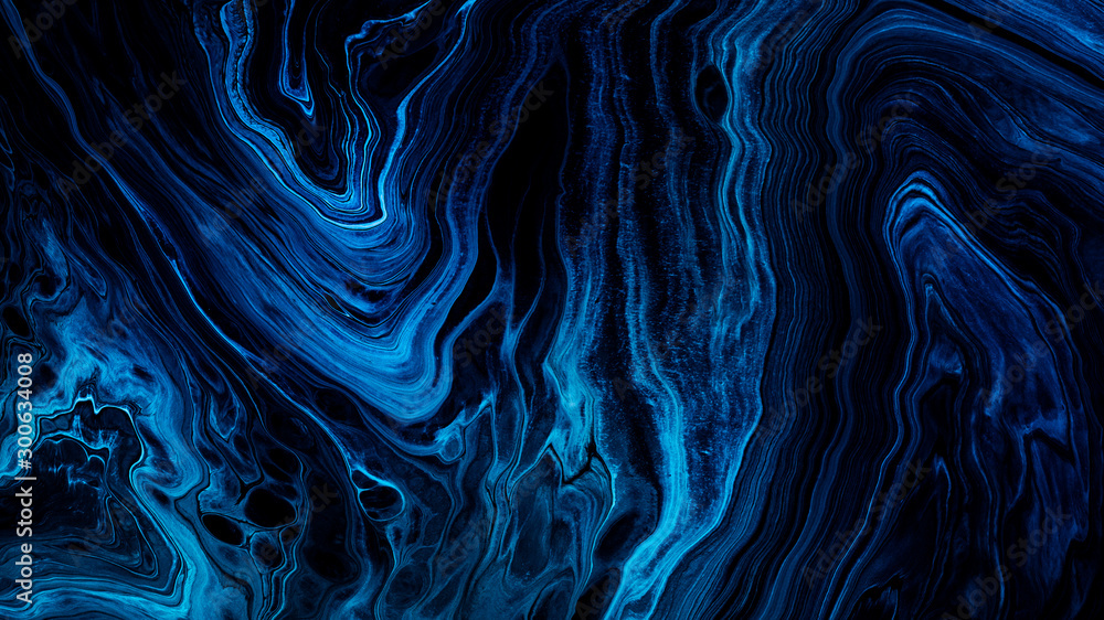 Fototapeta Niebieski akrylowy kolor wlewu Płynne marmurowe abstrakcyjne powierzchnie Design.