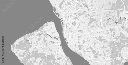 Detailed map of Liverpool and Merseyside, UK photo