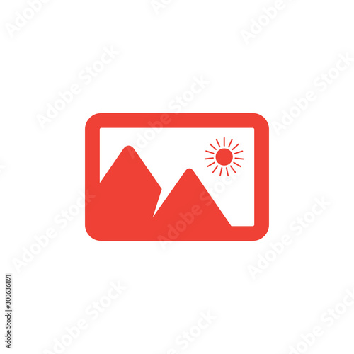 Free Download Photo Red Icon On White Background. Red Flat Style Vector Illustration. - GFXLoad
