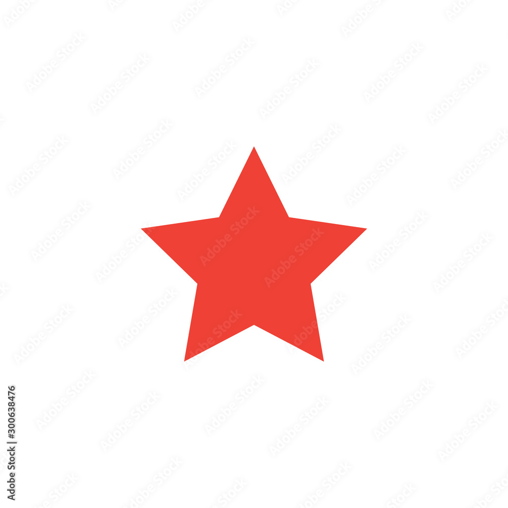 Star Red Icon On White Background. Red Flat Style Vector Illustration. Star Red Icon On White Background. Red Flat Style Vector Illustration.