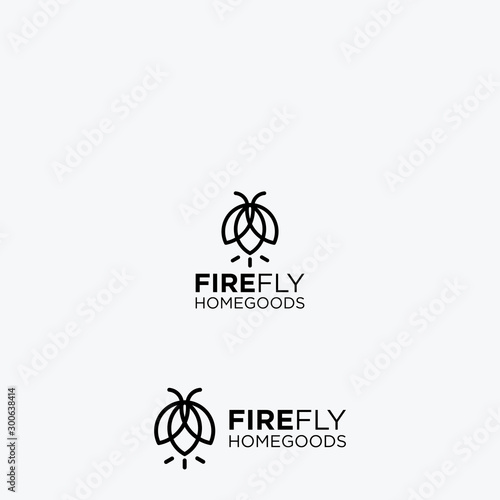 Amazing line art firefly logo design