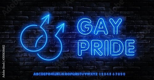 Gay Pride neon logo. LGBT neon signs vector design template. light banner design element colorful modern design trend, night bright advertising, bright sign. Vector illustration