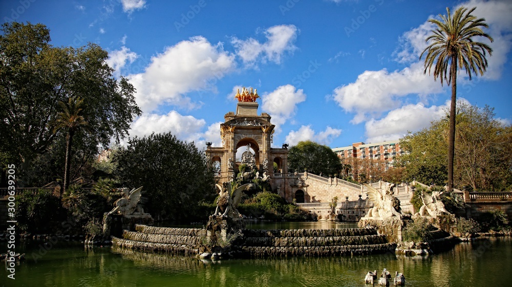 Barcelona, Catalonia / Spain »; December 2017: The beautiful sculpture of the Citadel Park in the morning Barcelona, Catalonia / Spain »; December 2017: The beautiful sculpture of the Citadel Park in the morning