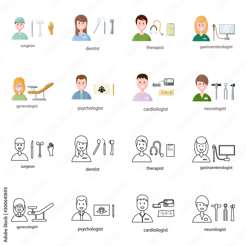 Fototapeta premium Vector design of hospital and healthcare symbol. Collection of hospital and clinic stock vector illustration.