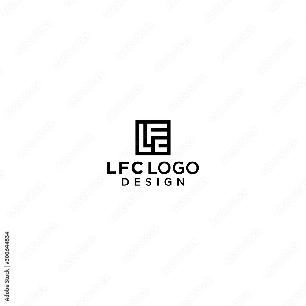 Rounded Initials Monogram LFC logo design Rounded Initials Monogram LFC logo design