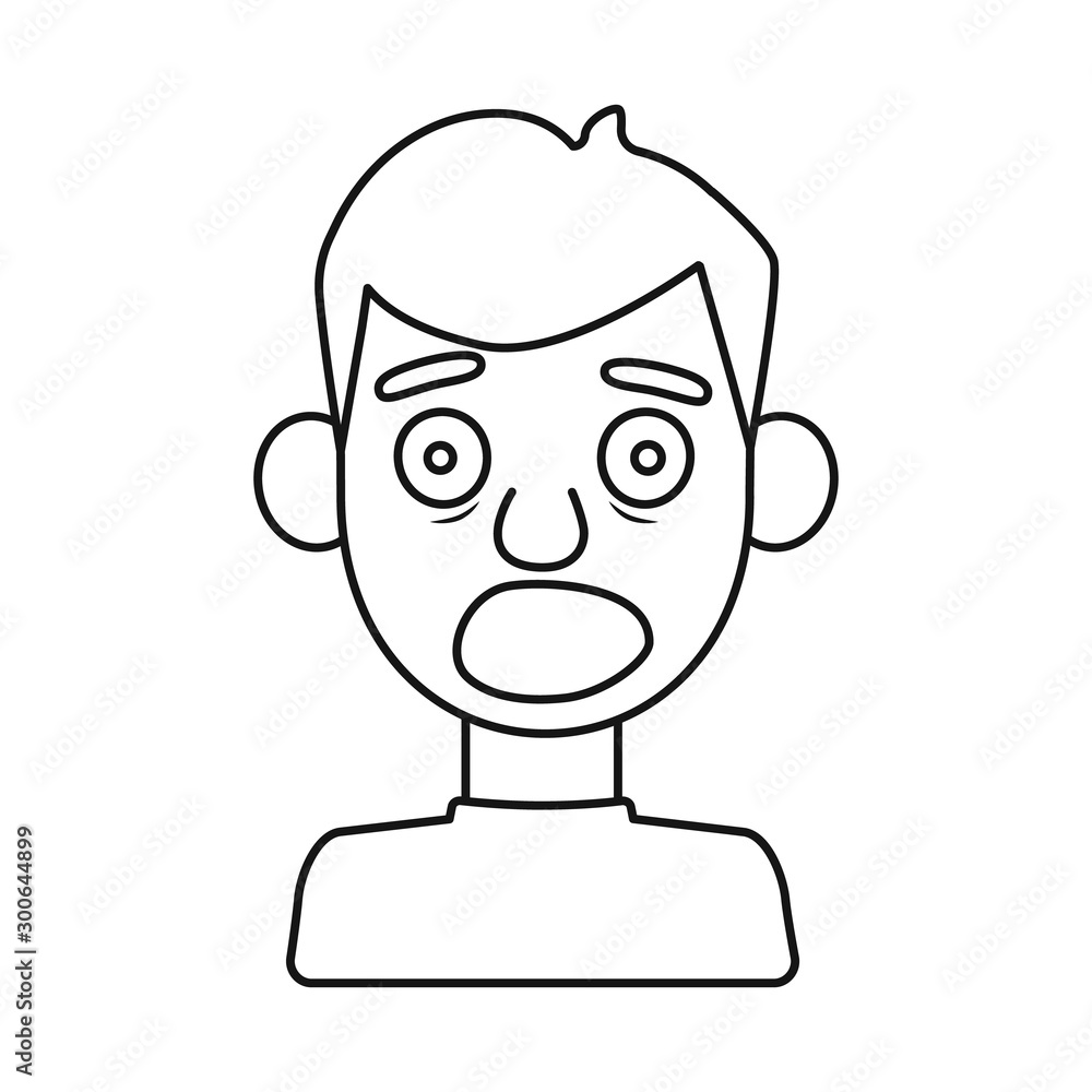 Vector illustration of guy and fear symbol. Collection of guy and shout stock symbol for web. Vector illustration of guy and fear symbol. Collection of guy and shout stock symbol for web.