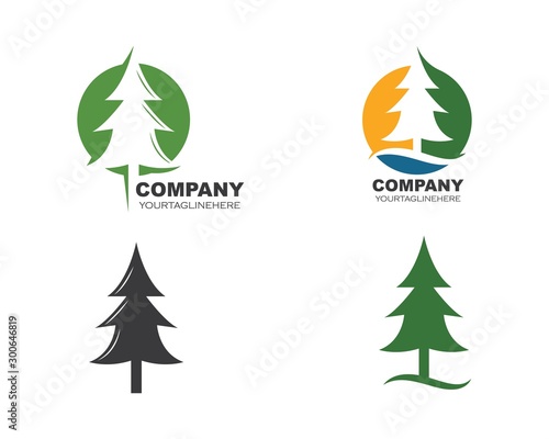 Картината върху платно pines tree vector illustration design