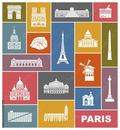 Architectural and historical sights of Paris. 