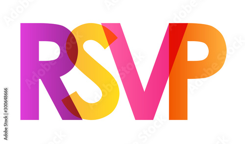 RSVP bright and colorful vector typography banner photo
