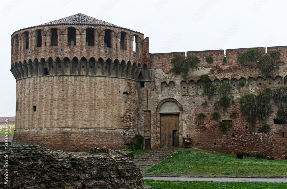 The famous medieval Rocca Sforzesca in Imola, Bologna, Italy