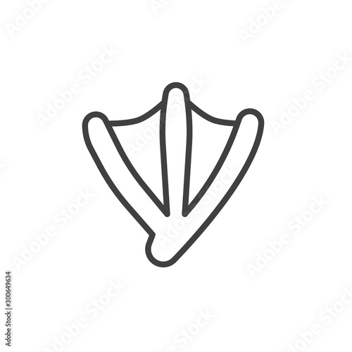 Goose paw print line icon. linear style sign for mobile concept and web design. Waterbird goose footprint outline vector icon. Symbol, logo illustration. Vector graphics