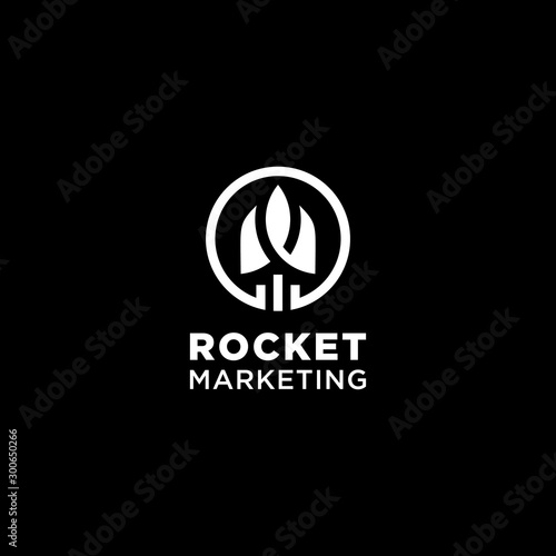 ROCKET MARKETING ARROW logo vector stock creative