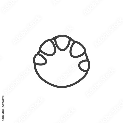Elephant paw print line icon. linear style sign for mobile concept and web design. Elephant animal footprint outline vector icon. Symbol, logo illustration. Vector graphics