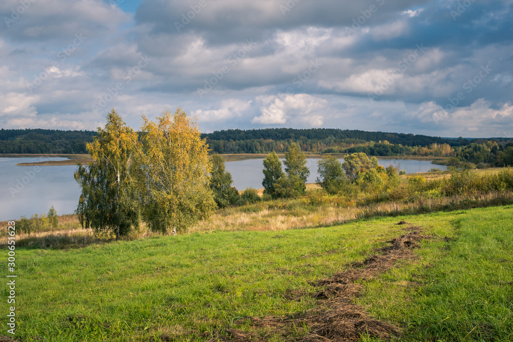 Naklejka premium Pozezdrze lake at autumn, Warminsko- Mazurskie, Poland