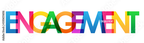 ENGAGEMENT rainbow vector typography banner