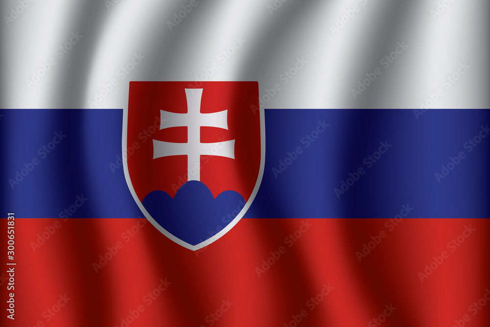 Waving Flag of Slovakia. Slovakia Icon vector illustration eps10. Waving Flag of Slovakia. Slovakia Icon vector illustration eps10.