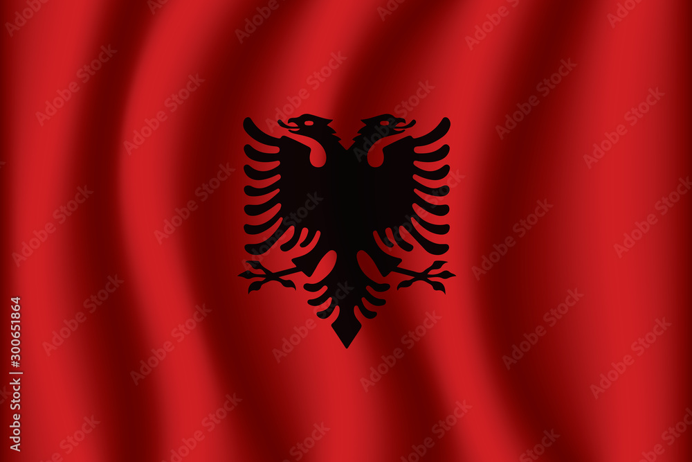Waving Flag of Albania. Albania Icon vector illustration eps10. Waving Flag of Albania. Albania Icon vector illustration eps10.