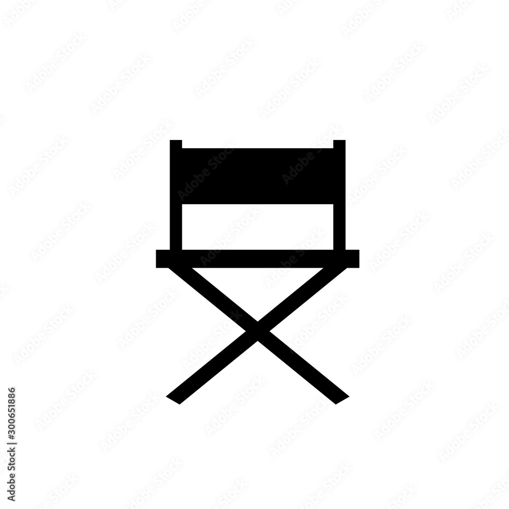 vector simple icon with movie theater director chair shape