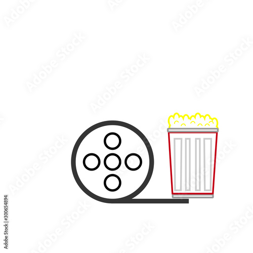 vector simple icon with film roll shape